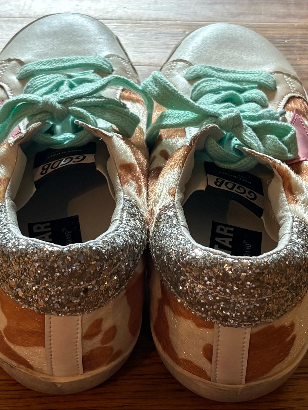 Golden Goose Superstar Faux Fur Trainers, Cow Print, Size 44, EUC - Picture 3 of 8